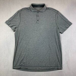Lululemon Mens Shirt XL Gray Heather Evolution Short-Sleeve Polo Performance